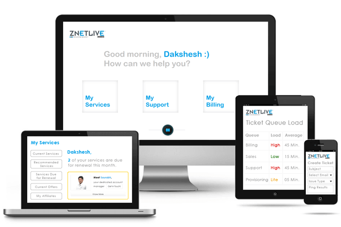 ON Panel- ZNetLive's In house Web Hosting Control Panel.